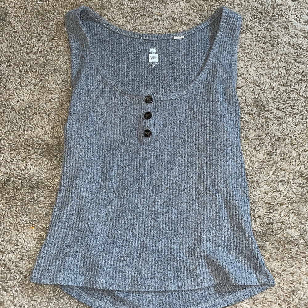 Grey tank top top button down